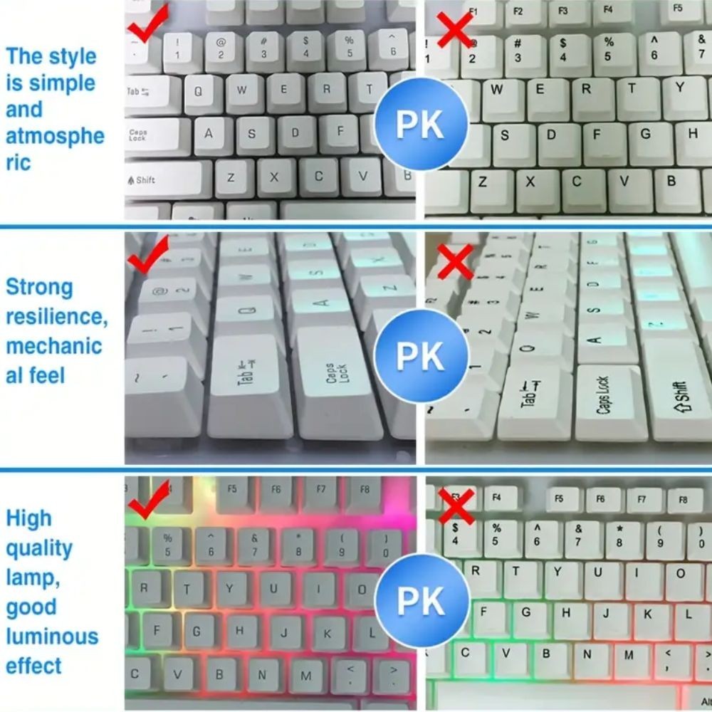 Gaming Keyboard Mouse Set Rainbow LED Wired USB For PC Laptop PS4 One 360UK